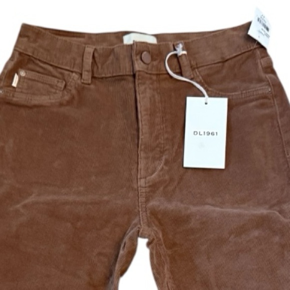 DL1961 Bridget Boot High Rise Corduroy Crop Pants in Teddy Taupe Size 27 - Picture 6 of 10